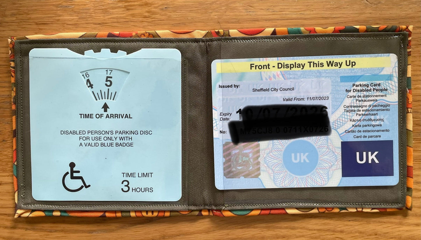 Retro 60's Mushroom Themed Blue Badge Wallet