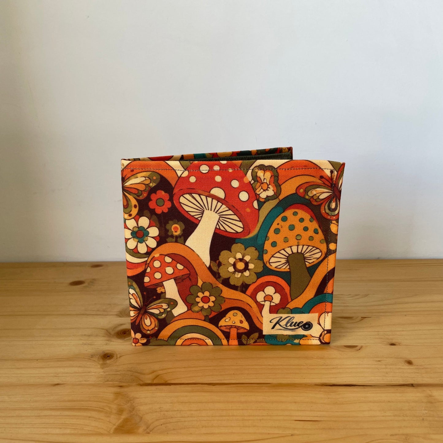 Retro 60's Mushroom Themed Blue Badge Wallet