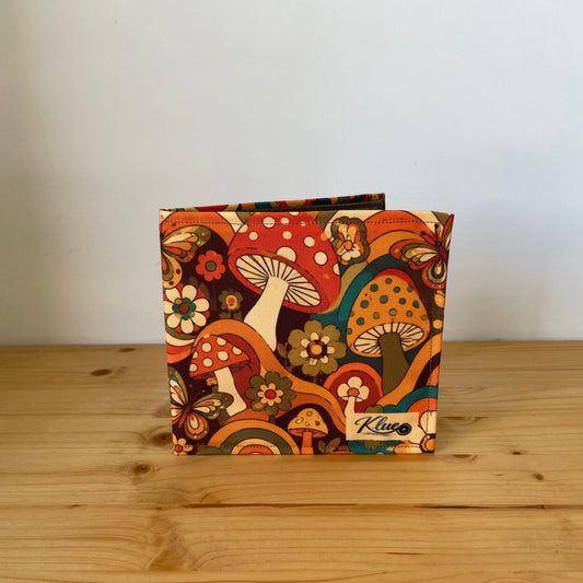 Retro 60's Mushroom Themed Blue Badge Wallet